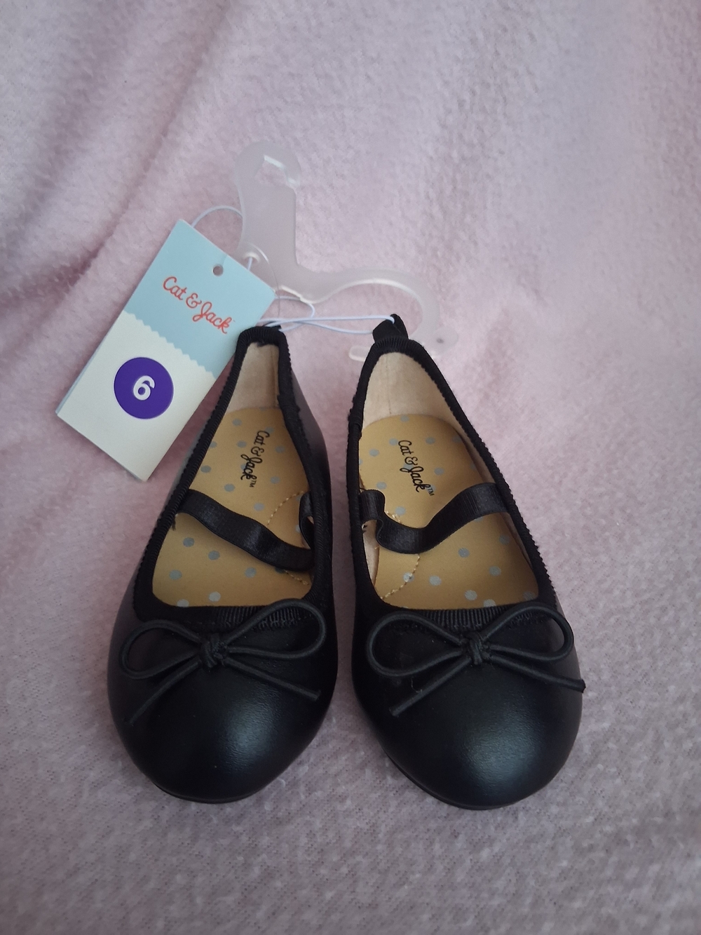 Cat & Jack Girls' Black Mary Jane Ballet Flats - Size 6